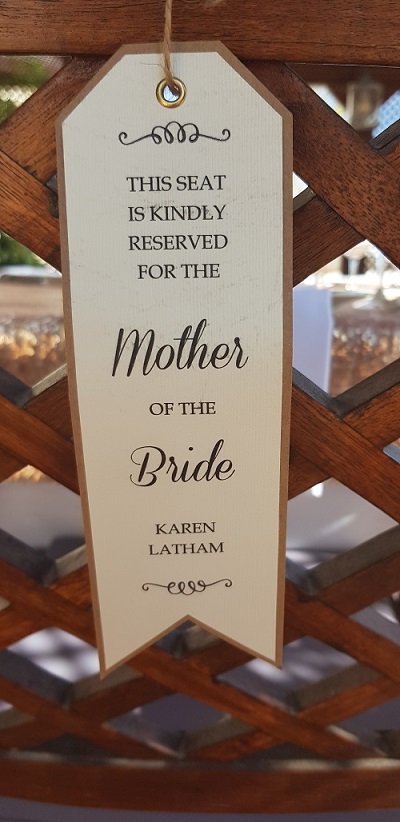 Mother of the Bride place setting